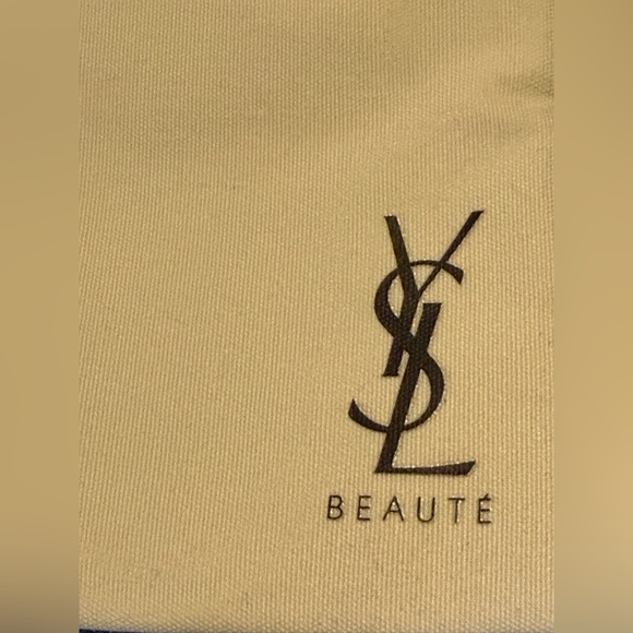 YSL Yves Saint Laurent Black Vegan Leather & Cream Canvas Bag w Blk Mascara 2 ml - Picture 13 of 16